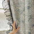 Blackout Shading Cotton Linen Printed Window Curtain Sheer